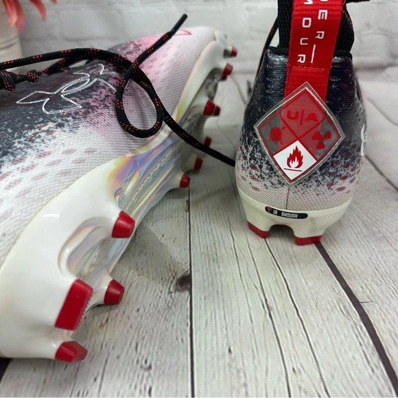 Under Armour UA football Cleats spotlight Lux MC 2.0 black and red size 14 - Picture 6 of 14